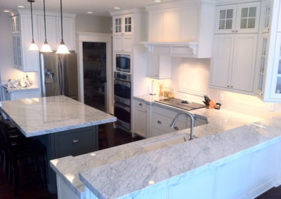 Kitchen with new marble countertops by Amazing Floors LP